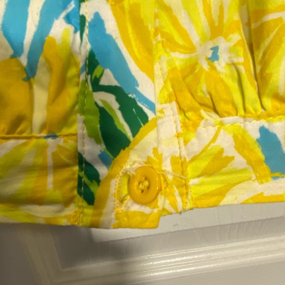 NWT AQUA Bloomingdale’s Lemon Smocked Cropped Top SMALL - Picture 4 of 15